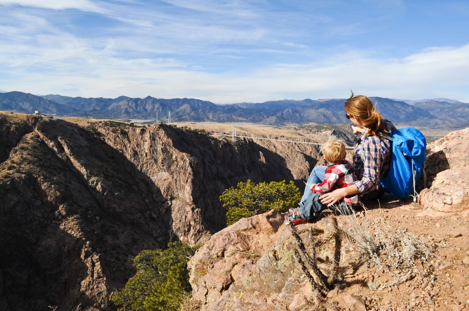 Mother and Child Exploring the Royal Gorge Region